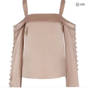 INTERMIX Off-Shoulder Blouse in Soft Pink